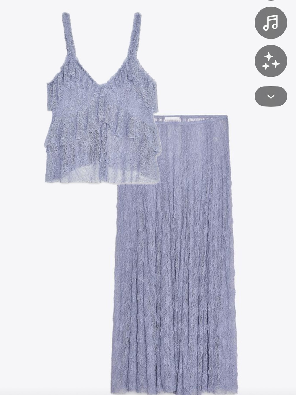 Zara Lavender Lace Maxi Set - Light Purple Camisole & Skirt set!!